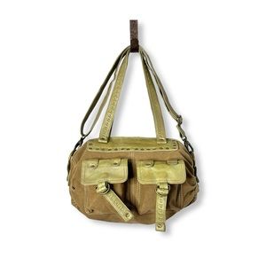 Free People x FP Collection Little Barrel Crossbody Leather & Canvas Tote Bag